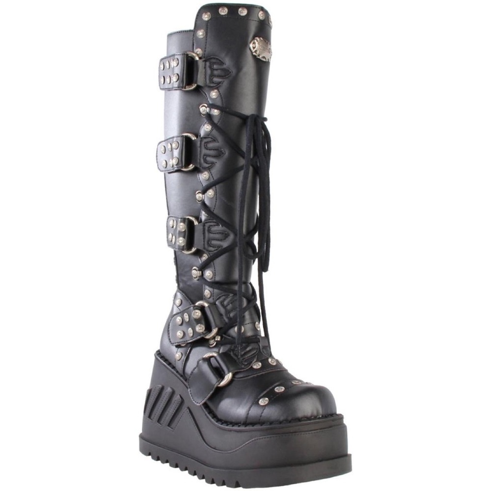 Demonia stomp 313 books black size 10